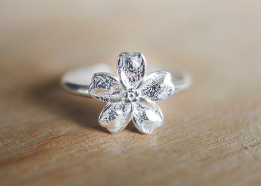 925er Silber Ring Blüte