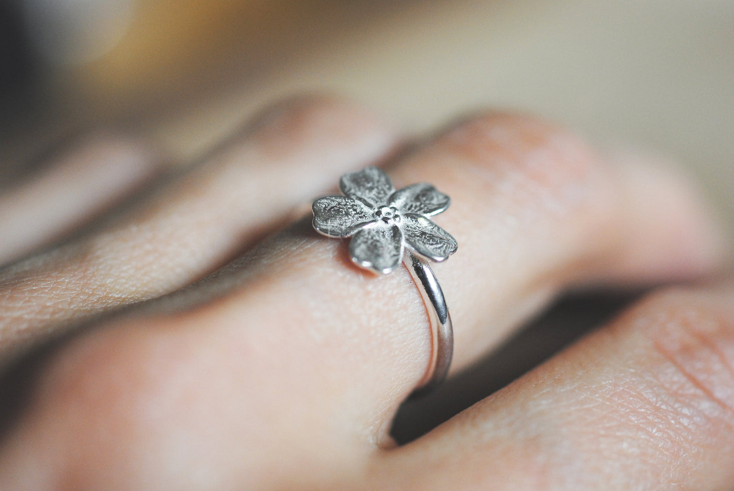 925er Silber Ring Blüte