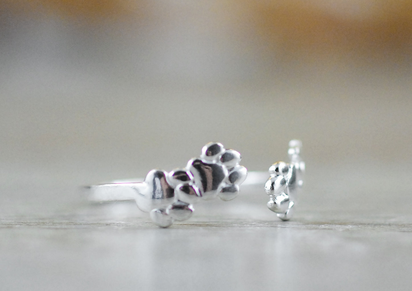 925er Silber Ring Pfötchen, Tierliebe, Pfote