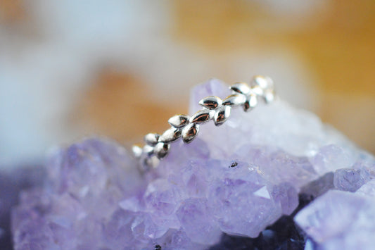 925er Silber Ring Blätterranke