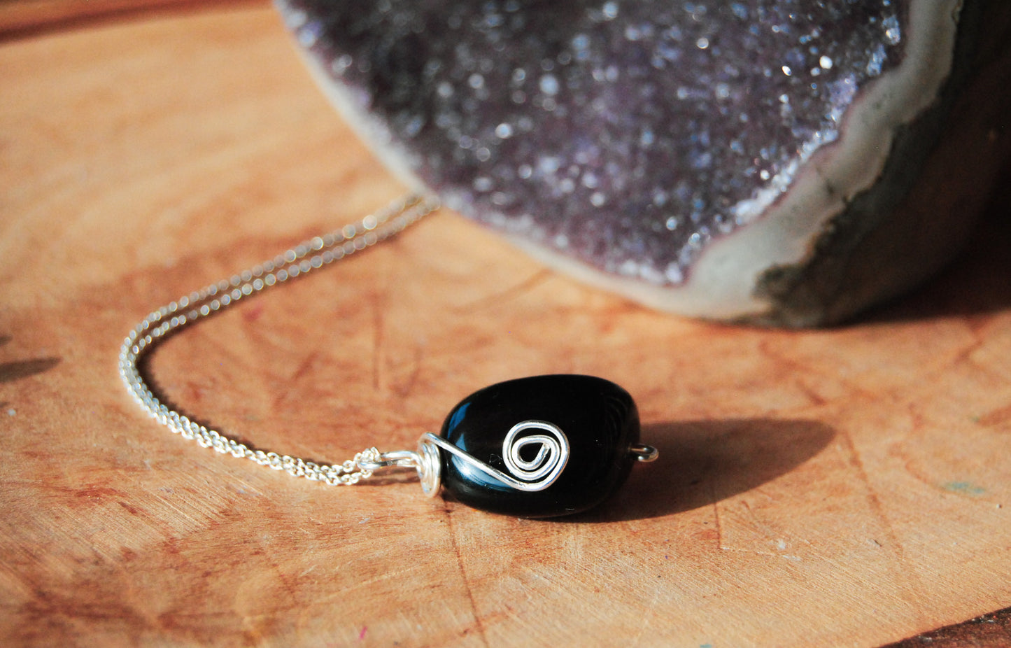 Rauchquarz Anhänger Unikat an 925er Silber Gliederkette