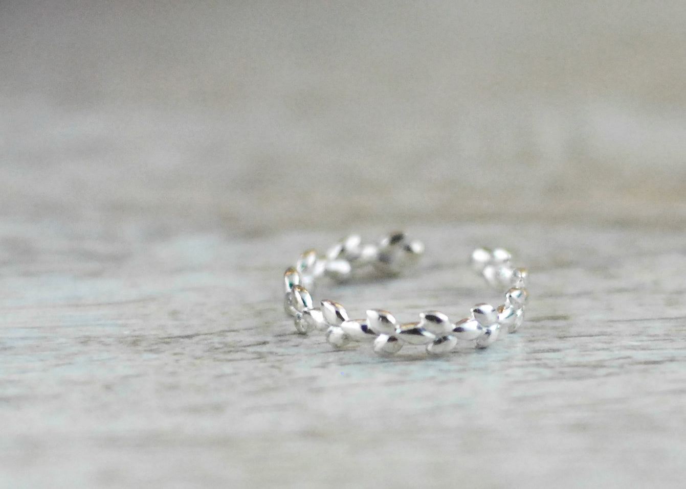 925er Silber Ring Blätterranke