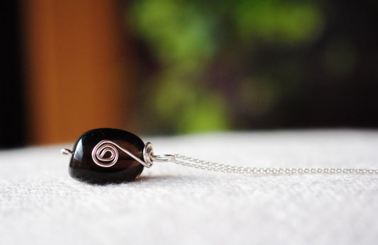 Rauchquarz Anhänger Unikat an 925er Silber Gliederkette