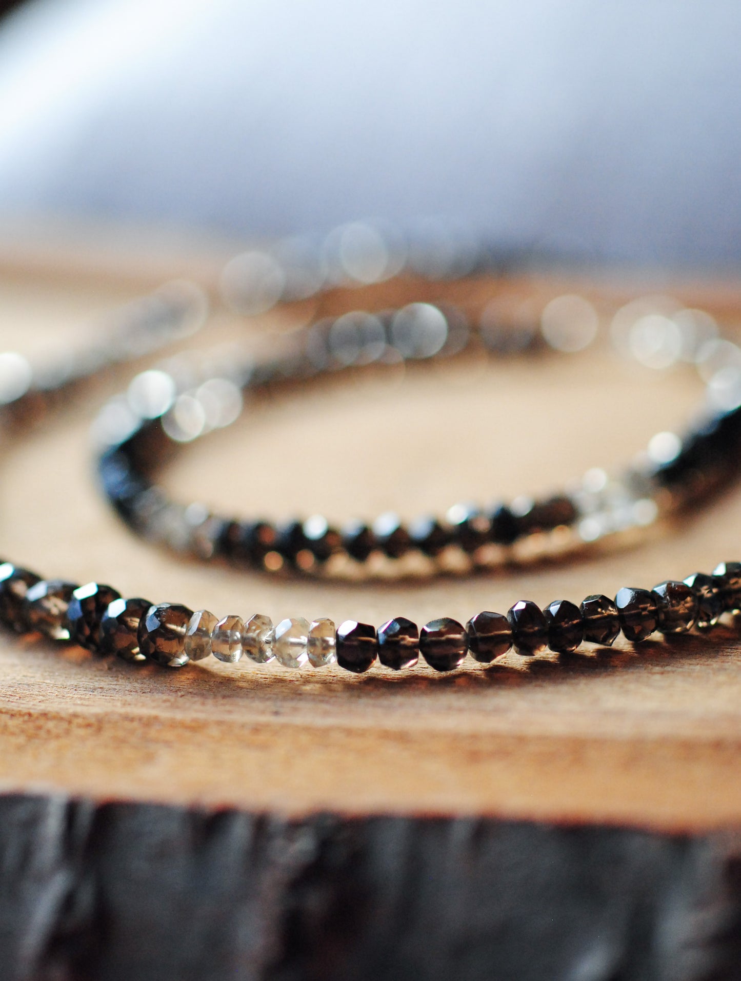 "Erdung & Sonne" Unikat-Schmuckset mit facettiertem Rauchquarz