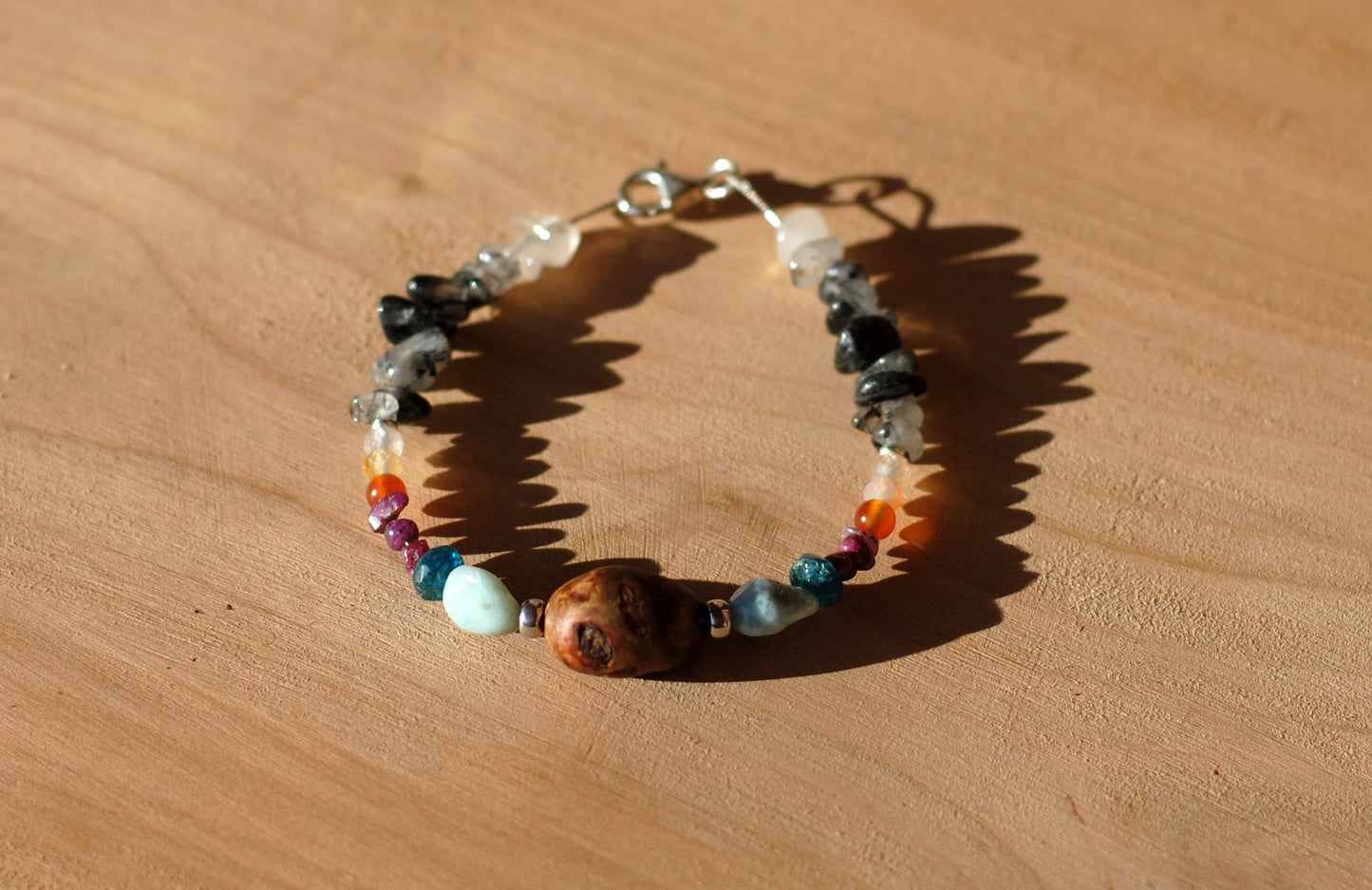 Erwachen & Neubeginn ✧ Baumperlen-Armband ✧ Turmalinquarz & Larimar ✧ Unikat