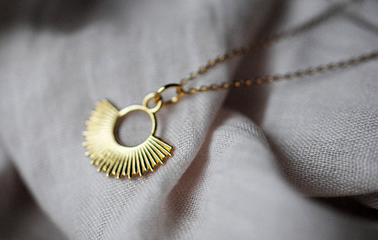 24K vergoldeter Anhänger "Sonne" optional mit Kette
