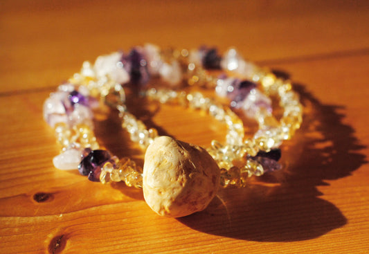 Behütet ✧ Baumperlen-Kette ✧ Ametrin & Citrin ✧ Unikat