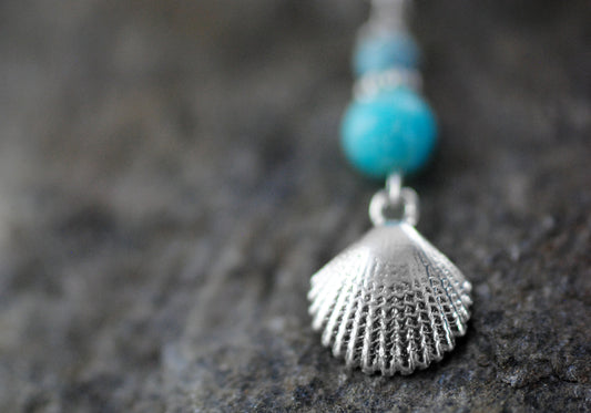 925er Silber Kette "Klang des Ozeans" mit Amazonit und Türkis