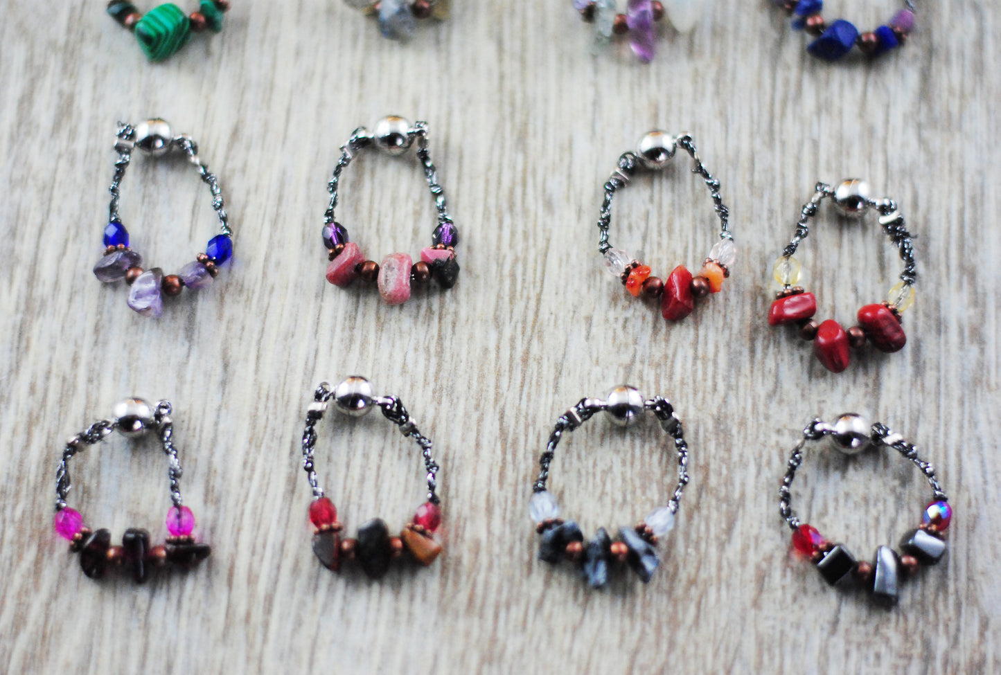 16er Set Schmuckes Glas / Edelstein Sektglasmarkierer / Weinglasmarkierer / Glasmarker mit Edelstein