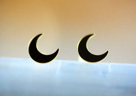 Vergoldete Ohrstecker 24K "Mondsichel"