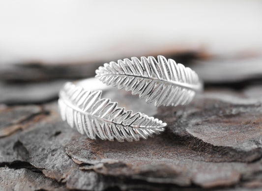 925er Silber Ring Blatt