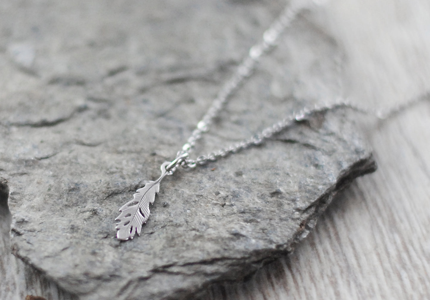 925er Silber Kette "Feder"