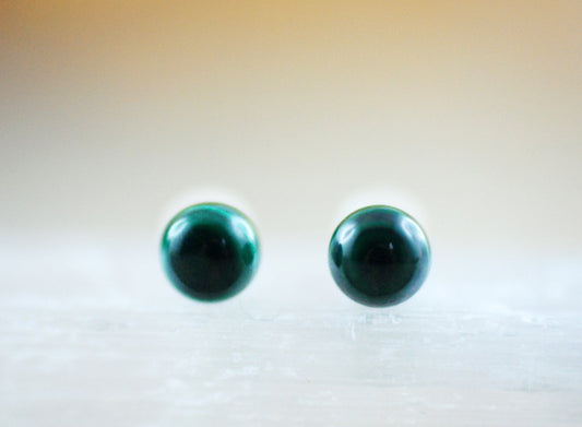 925er Silber Ohrstecker Malachit