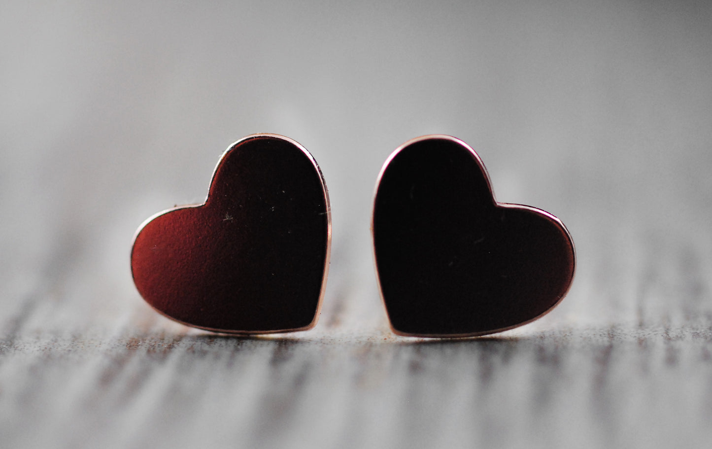 18K Roségold vergoldete Ohrstecker "Verliebt" Herz