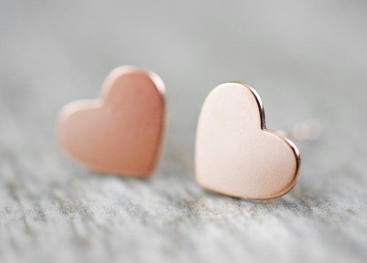 18K Roségold vergoldete Ohrstecker "Verliebt" Herz