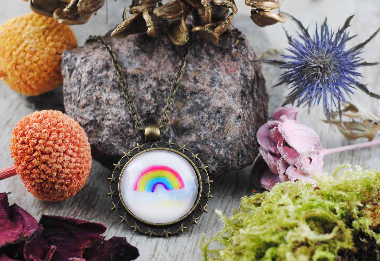 Rainbow Pride Amulett Regenbogen bunt Stars Sterne LGBTQ