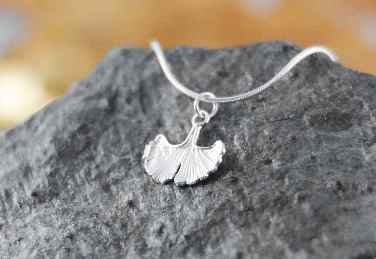 925er Silber Kette "Ginkgo"