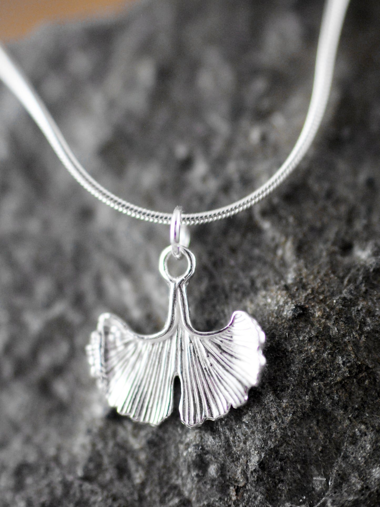 925er Silber Kette "Ginkgo"