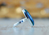 Blauer Jaspis Ring 925er Sterling Silber