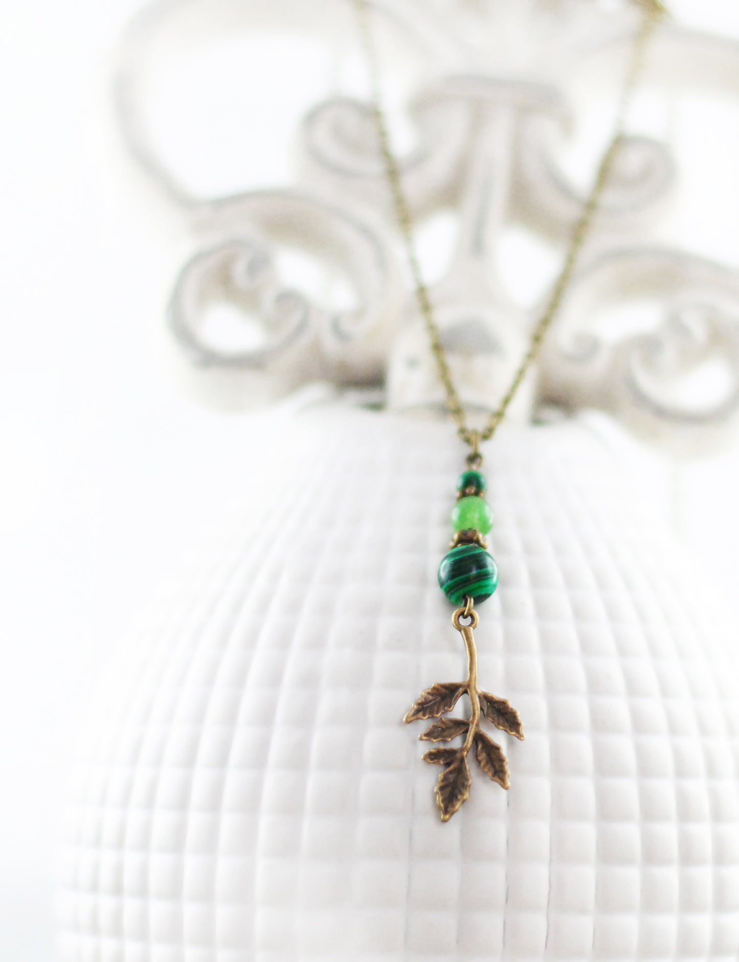 Kette "Laubbaum" mit Malachit und Aventurin