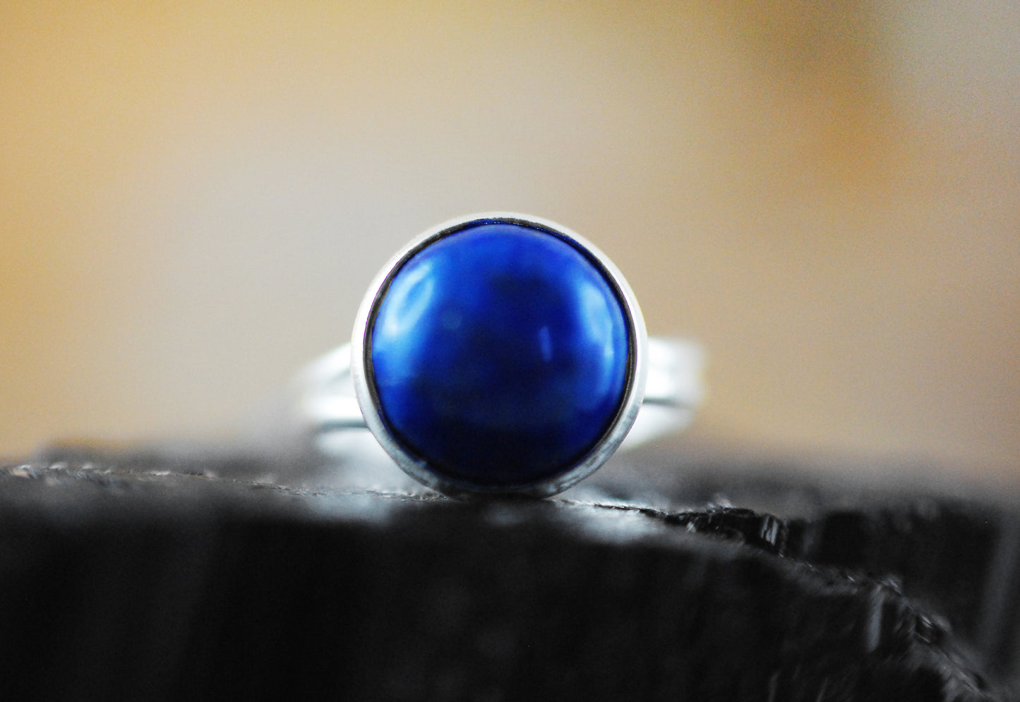 Lapislazuli Ring versilbert