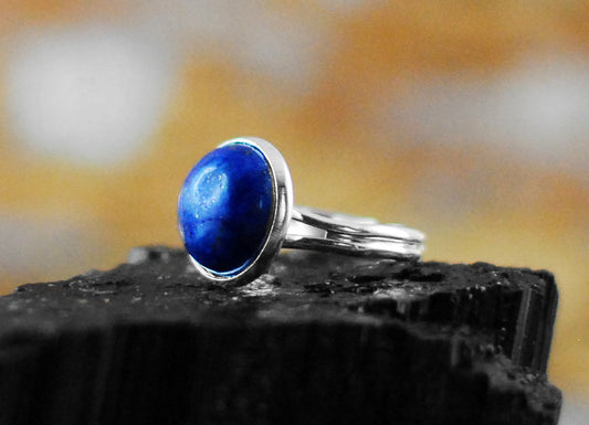 Lapislazuli Ring versilbert