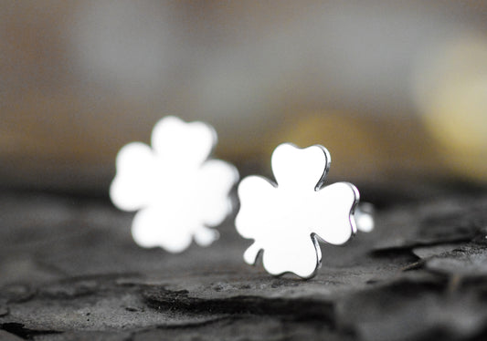 925er Silber Ohrstecker Kleeblatt