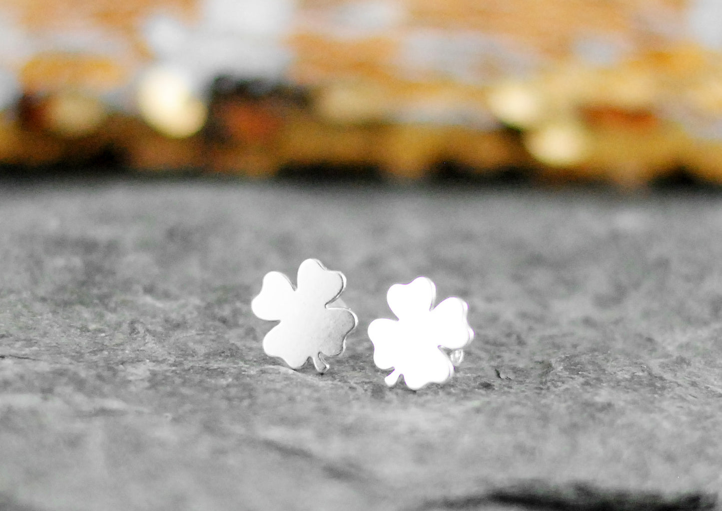 925er Silber Ohrstecker Kleeblatt