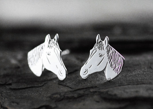 925er Silber Ohrstecker Pferd