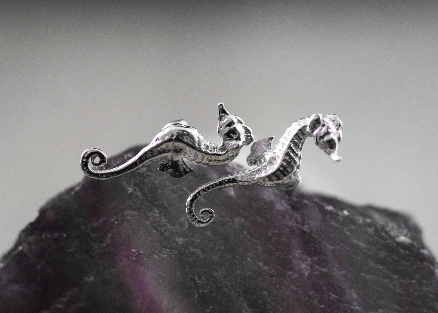 925er Silber Ohrstecker Seepferdchen