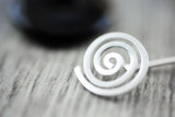 Wechsel-Amulett Spirale mit Tigerauge (Stein auswechselbar), versilbert