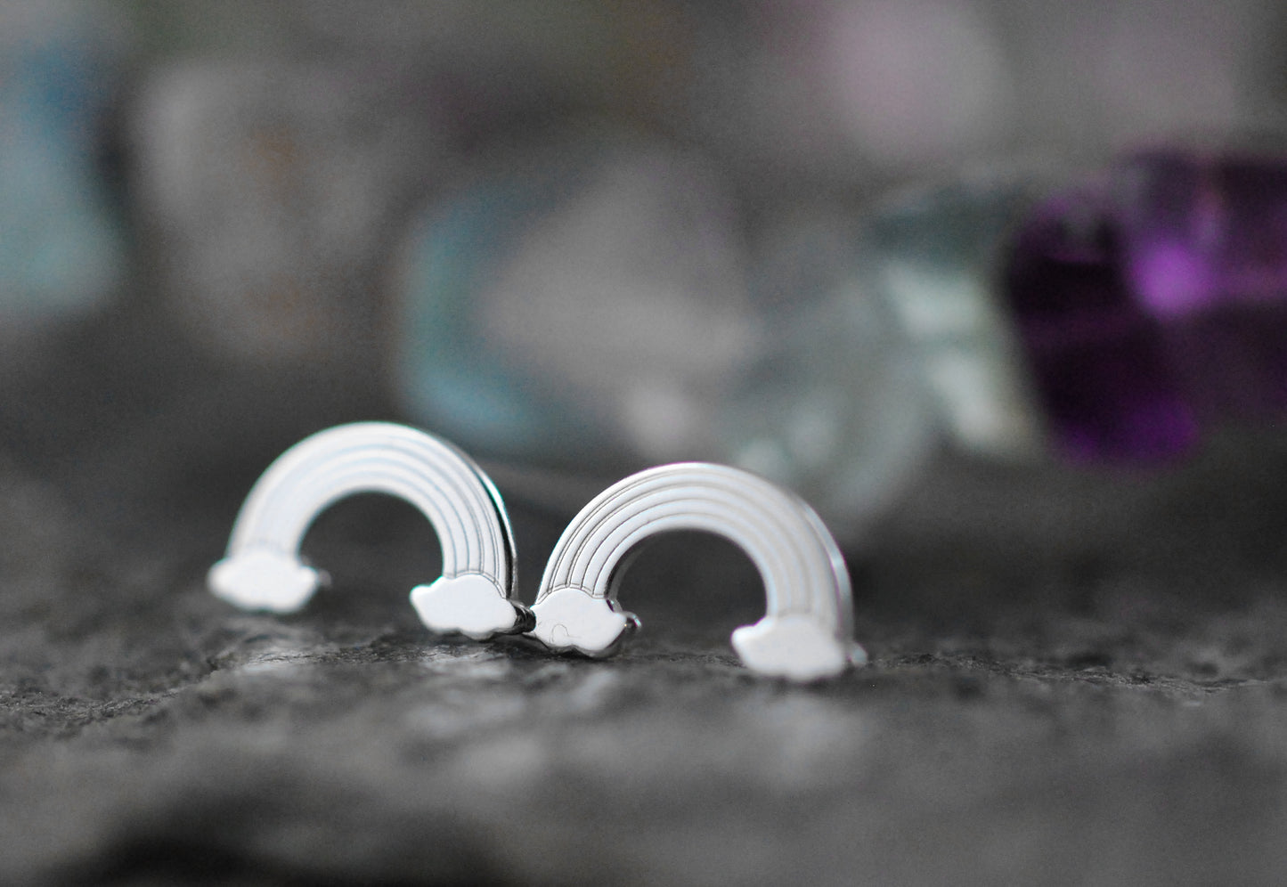 925er Silber Ohrstecker Regenbogen