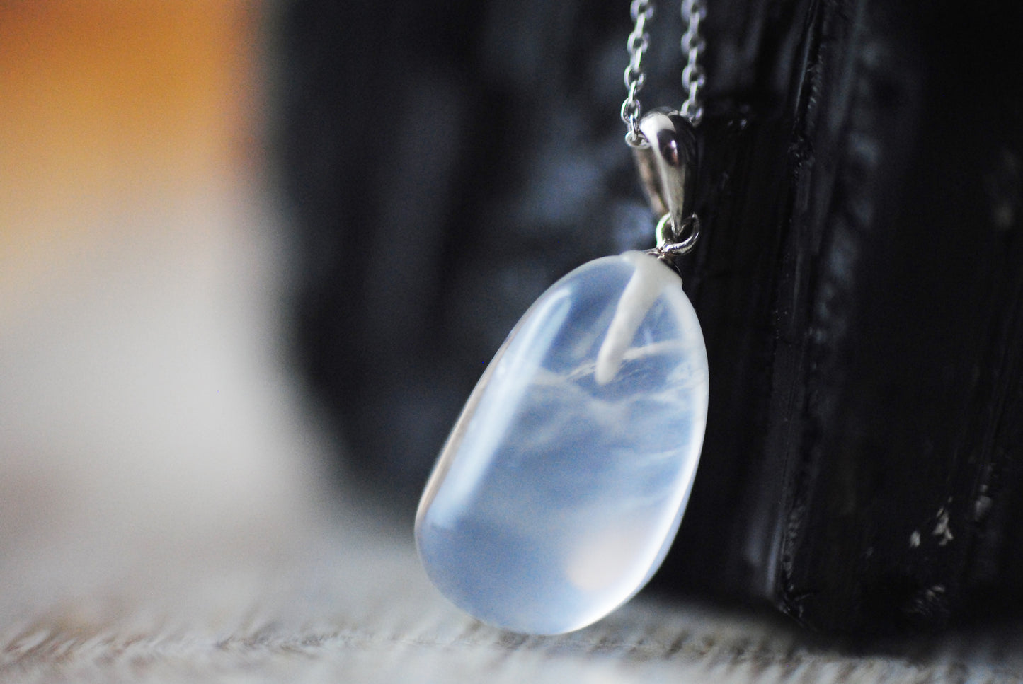 Girasolquarz Anhänger an 925er Silber Gliederkette