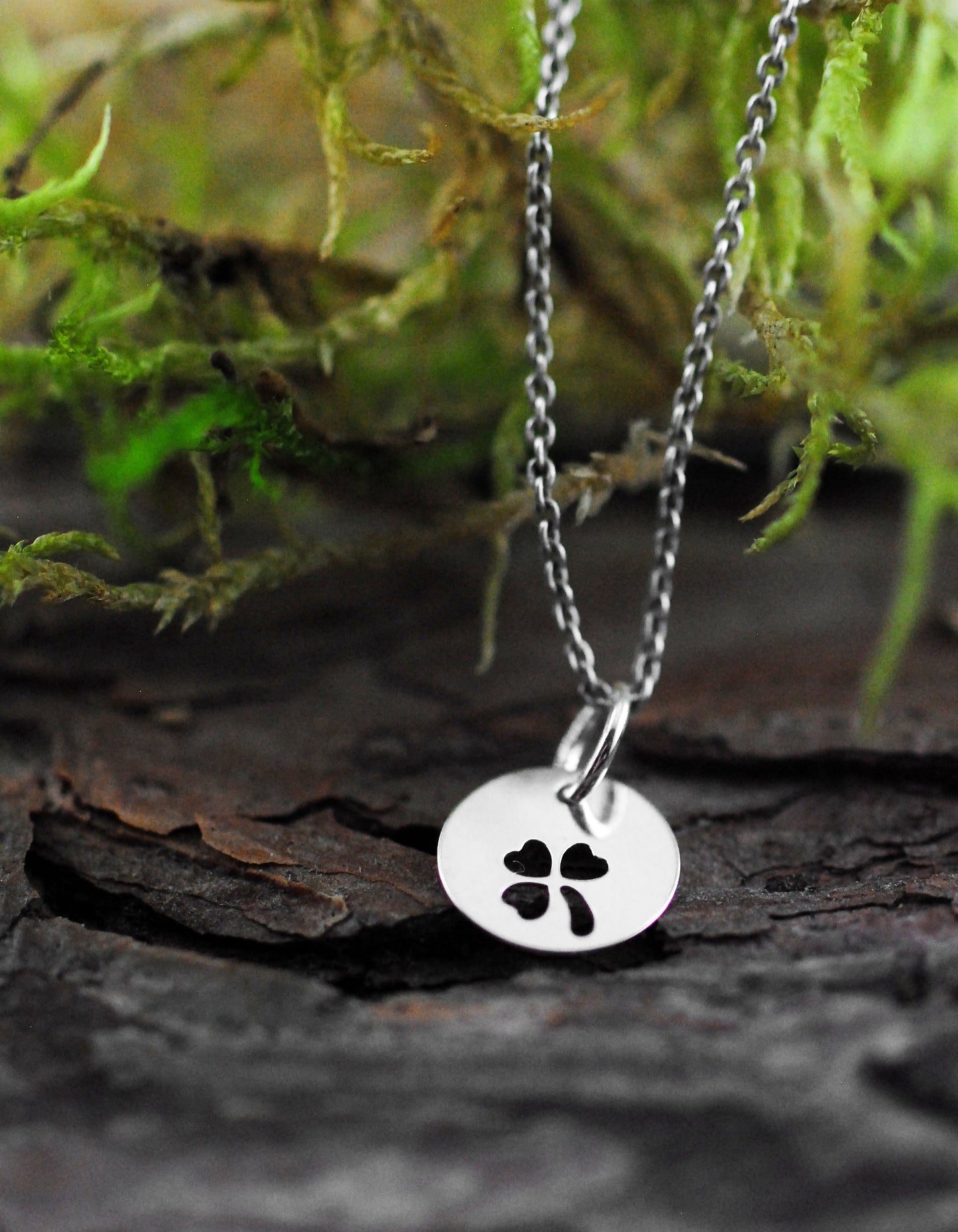 925er Silber Kette "Glückwunsch" Kleeblatt