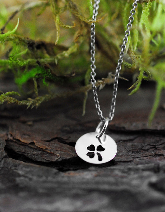 925er Silber Kette "Glückwunsch" Kleeblatt