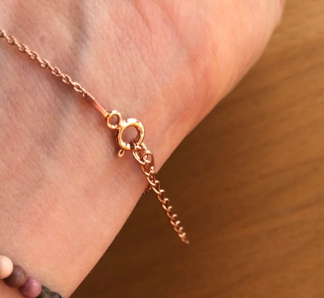 Schlichtes roségoldenes 18K Armkettchen "Wünsch' dir was"