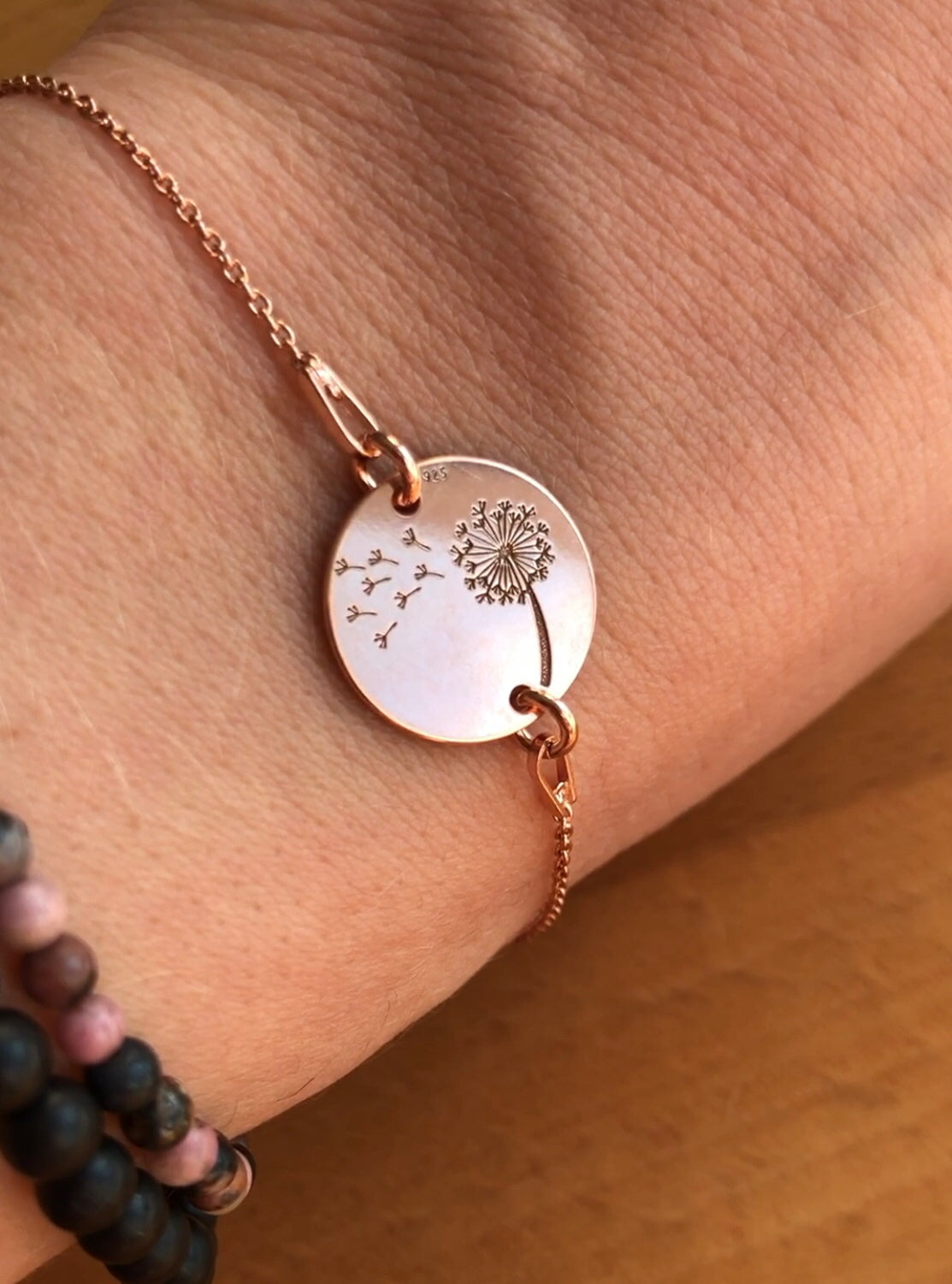 Schlichtes roségoldenes 18K Armkettchen "Wünsch' dir was"