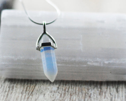 Edelstein Kette Opalith Spitze