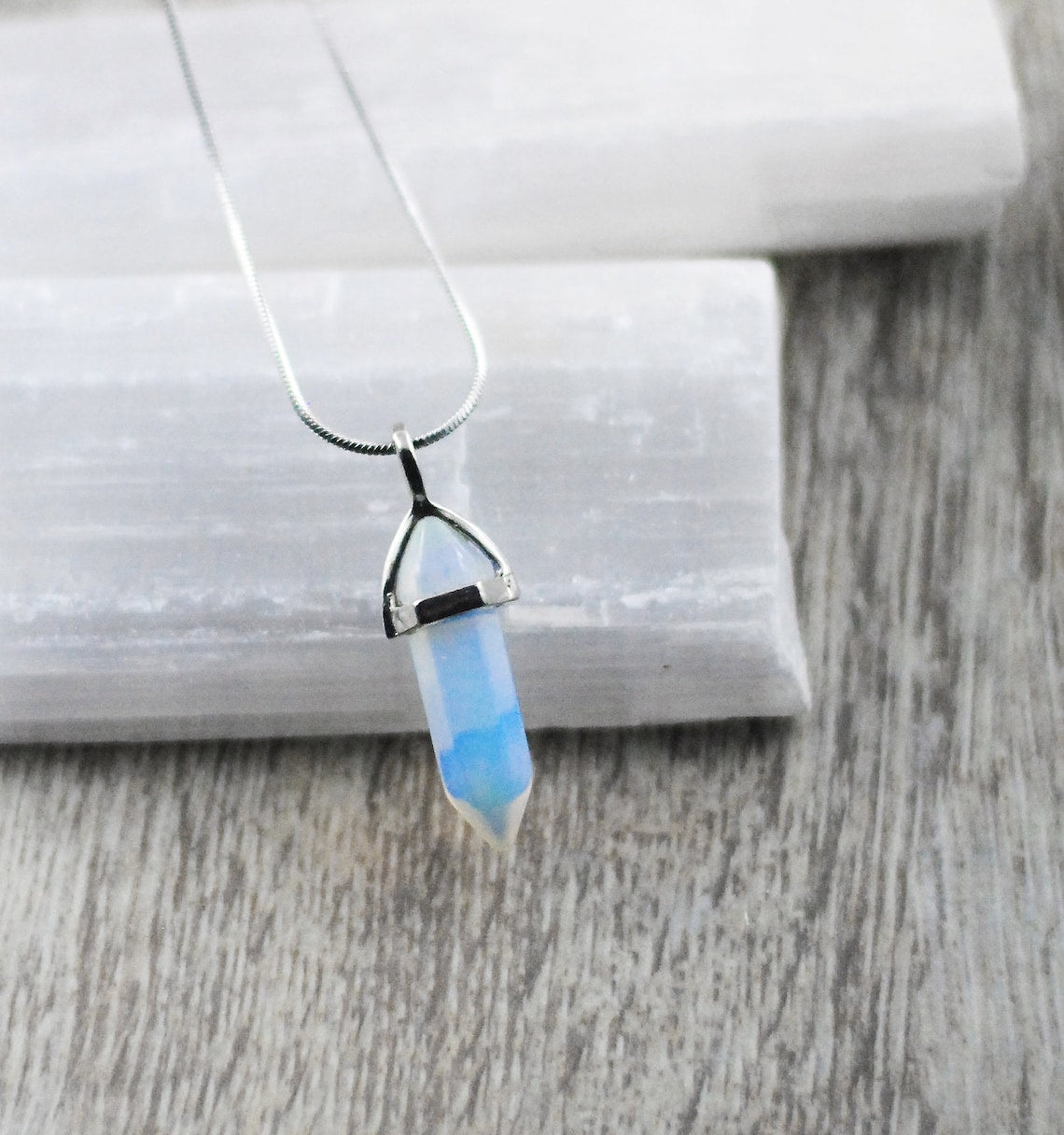 Edelstein Kette Opalith Spitze