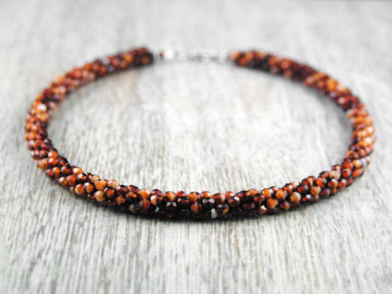 UNIKAT-Kette "Nuss-Karamell"