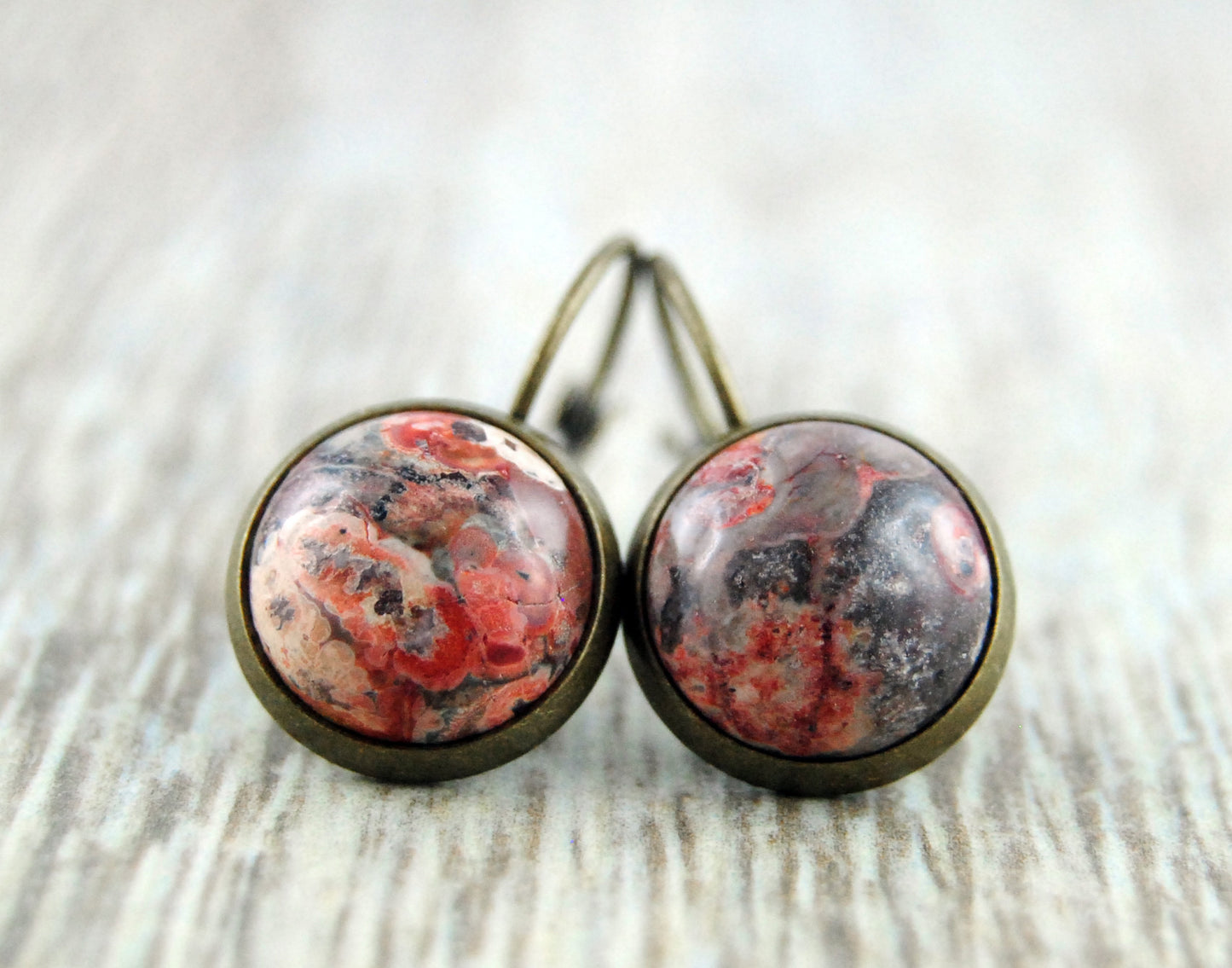 Edelstein-Ohrhänger Leopard Skin Jaspis