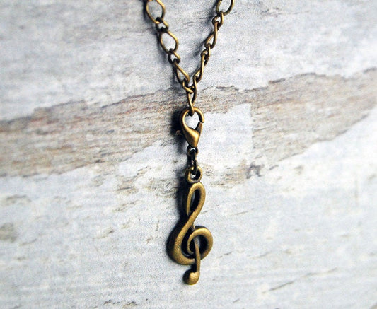 Charm "Notenschlüssel" Bronze