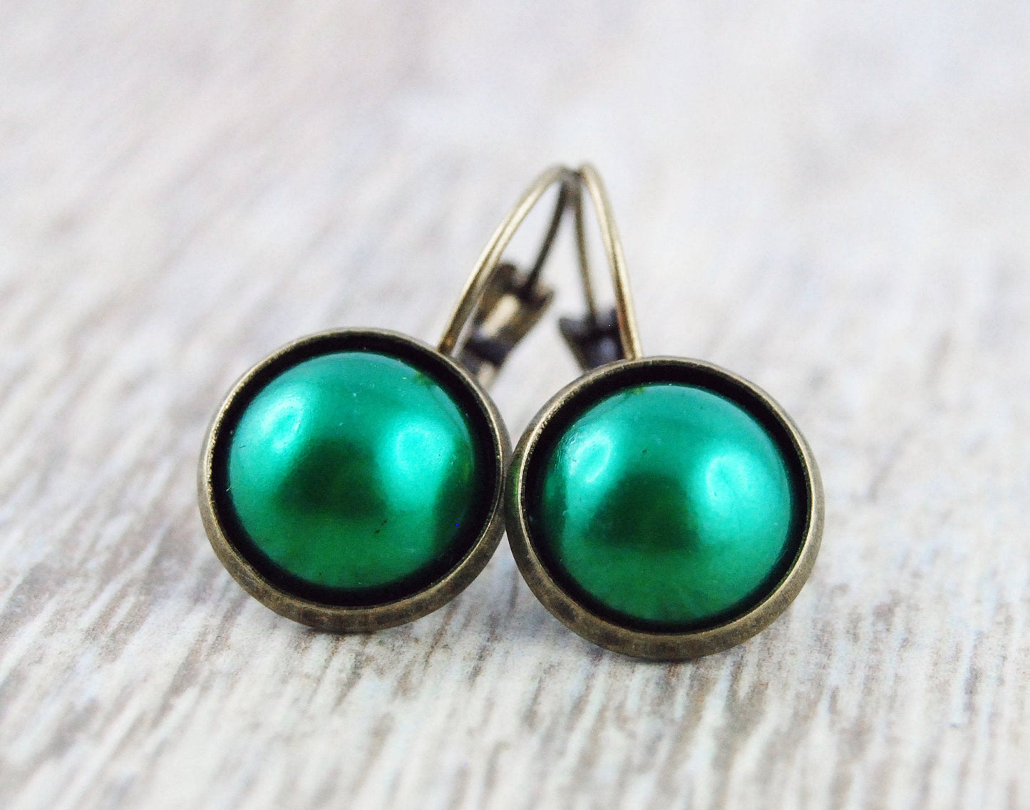 Ohrhänger Perle "Dunkelgrün"