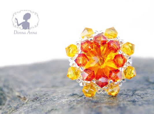 Kristallblüte Sonnengelb / Ring