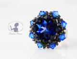 Kristallblüte Nachtblau / Ring