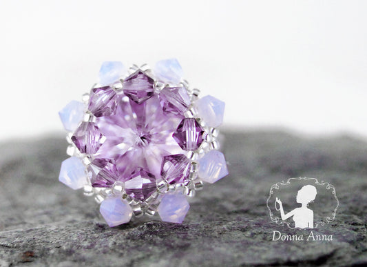 Kristallblüte Flieder / Ring