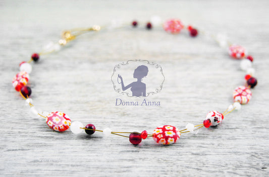 Blumenwiese / Glasperlen-Collier