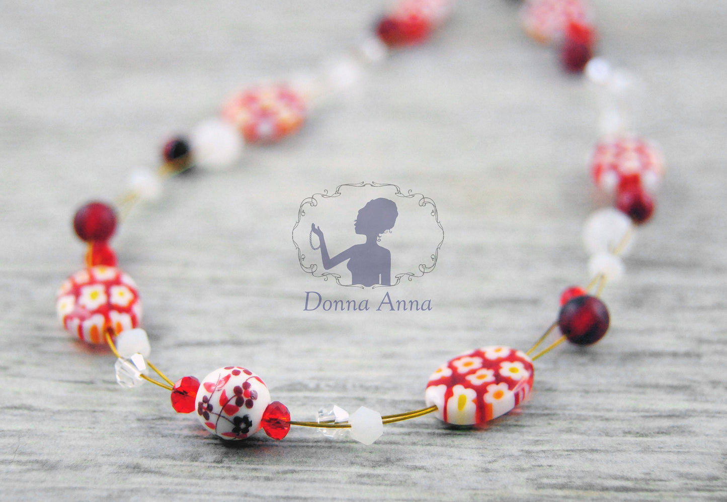 Blumenwiese / Glasperlen-Collier