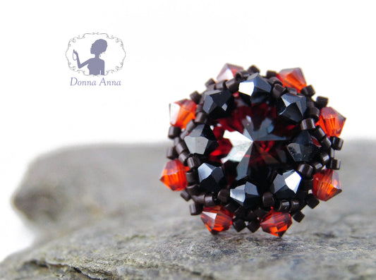 Kristallblüte Dunkelrot / Ring