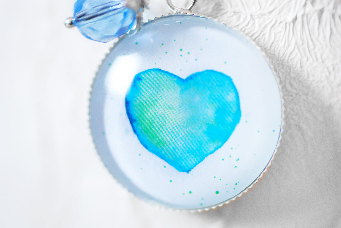 Amulett "Aquarell-Herz" Türkis